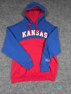 University of kansas Jhawks men's M blue red color block